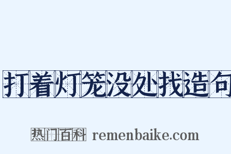 打着灯笼没处找造句是什么意思的图片